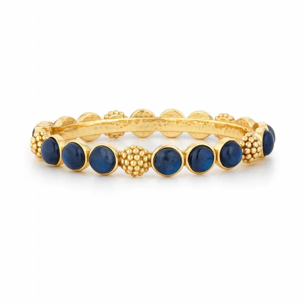 NEW CAPUCINE DE WULF women's berry gem hinged bangle in blue labradorite